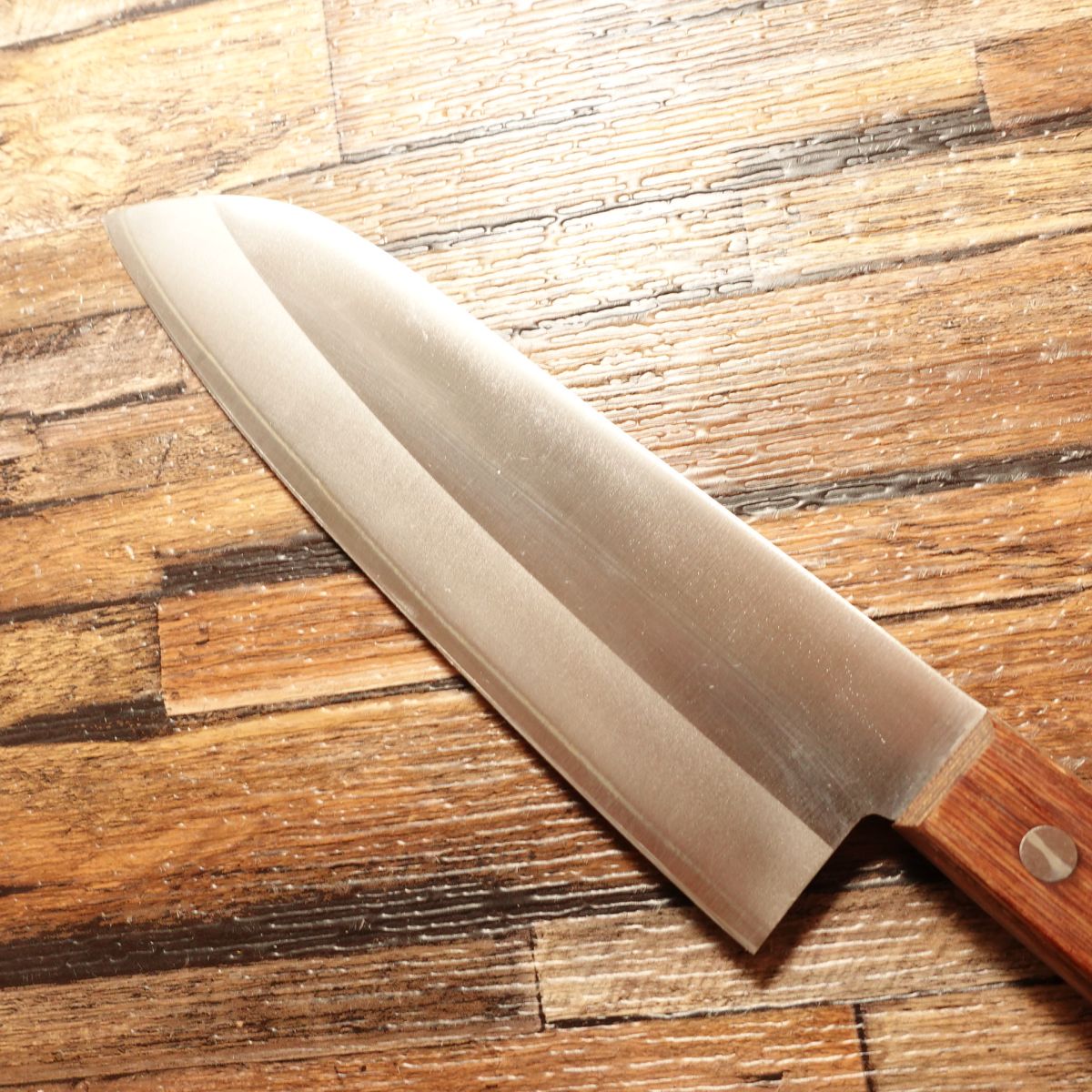 Kisaburo Santoku Knife, Sharpened, Hon-Warikomi, Hagane Core, 165mm
