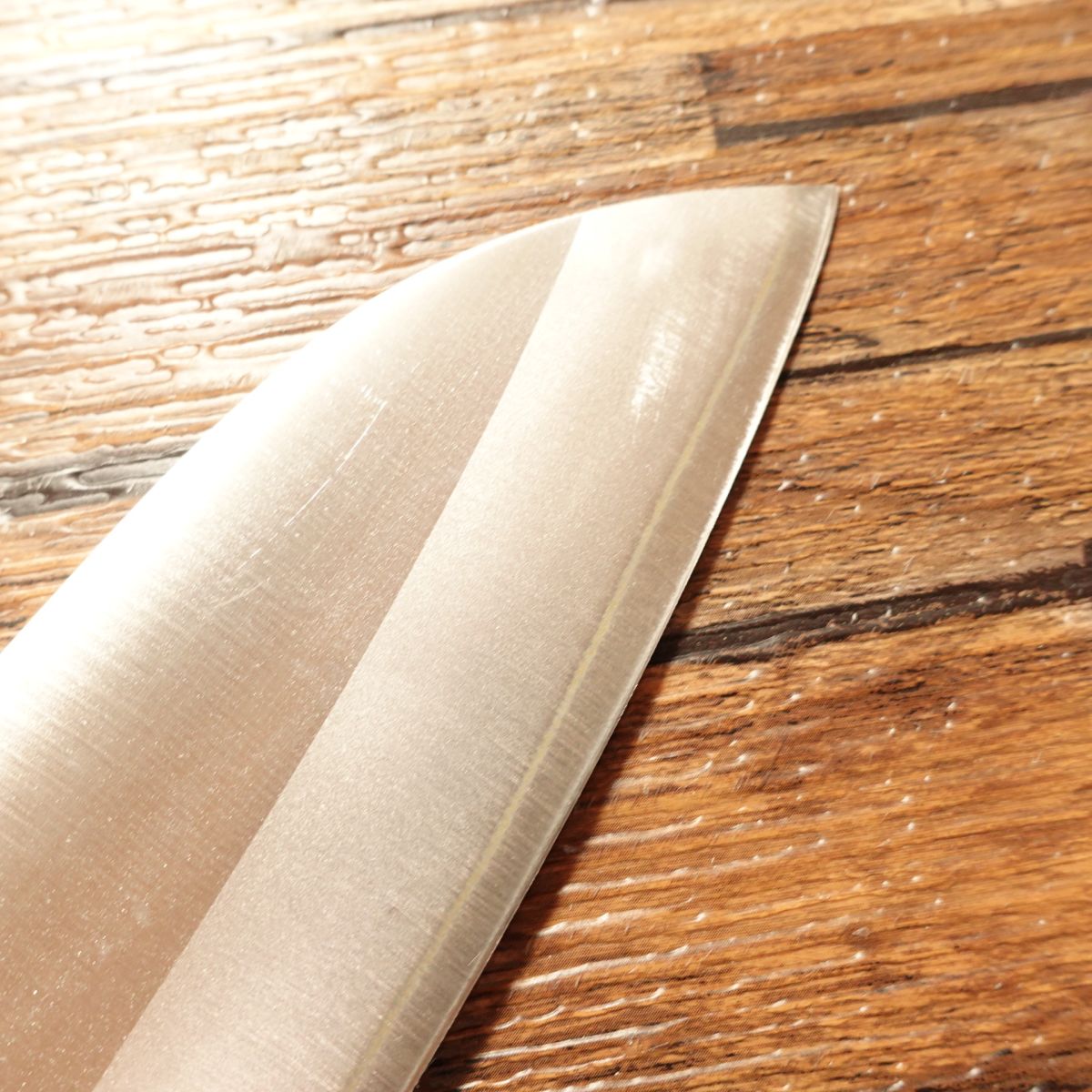 Kisaburo Santoku Knife, Sharpened, Hon-Warikomi, Hagane Core, 165mm