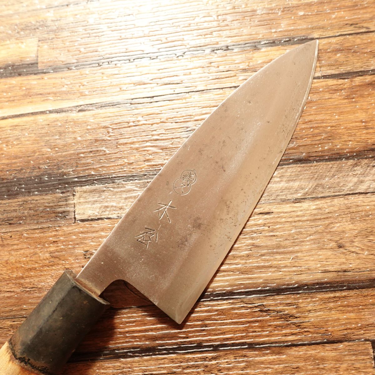 Kiya Yoshihisa Deba Knife, Sharpened, Hyotan Logo, Minor Spine Scratch, 135mm