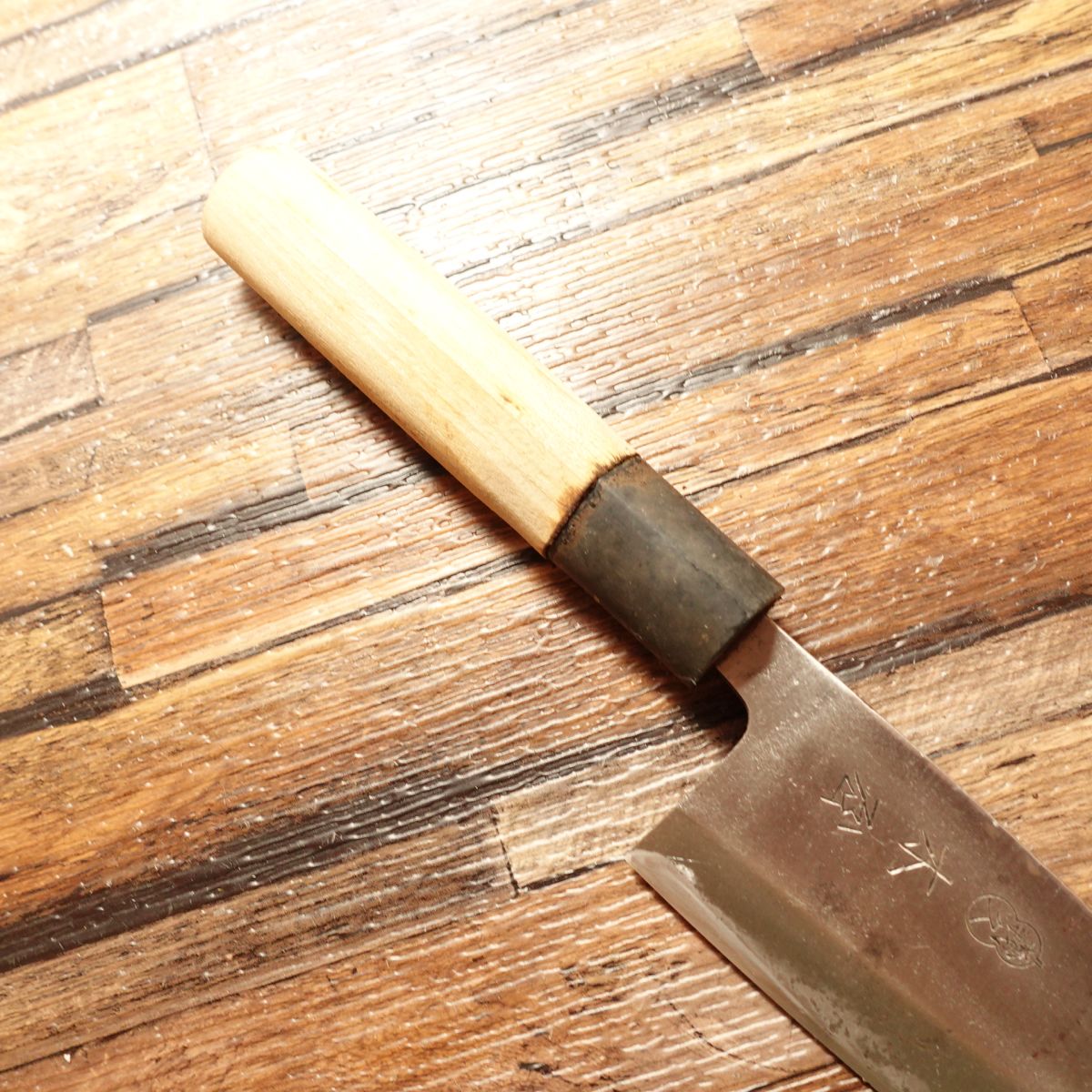 Kiya Yoshihisa Deba Knife, Sharpened, Hyotan Logo, Minor Spine Scratch, 135mm