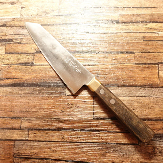 Sekihiro Santoku Knife, Sharpened, Bunka, Kiritsuke Style, Warikomi, 165mm