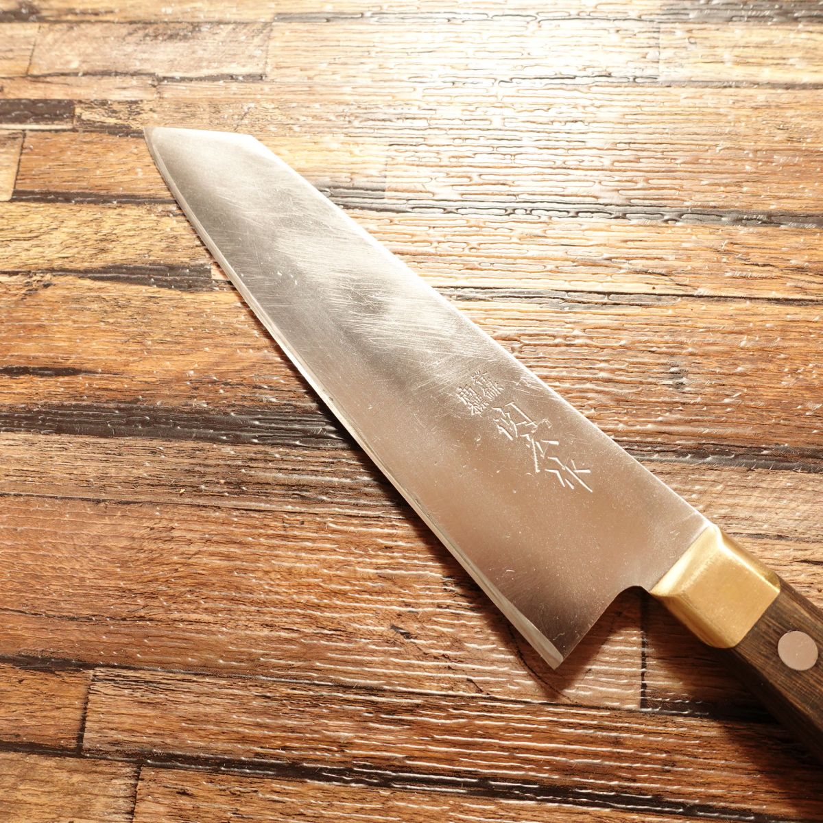Sekihiro Santoku Knife, Sharpened, Bunka, Kiritsuke Style, Warikomi, 165mm