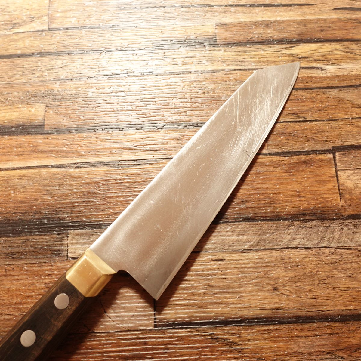 Sekihiro Santoku Knife, Sharpened, Bunka, Kiritsuke Style, Warikomi, 165mm