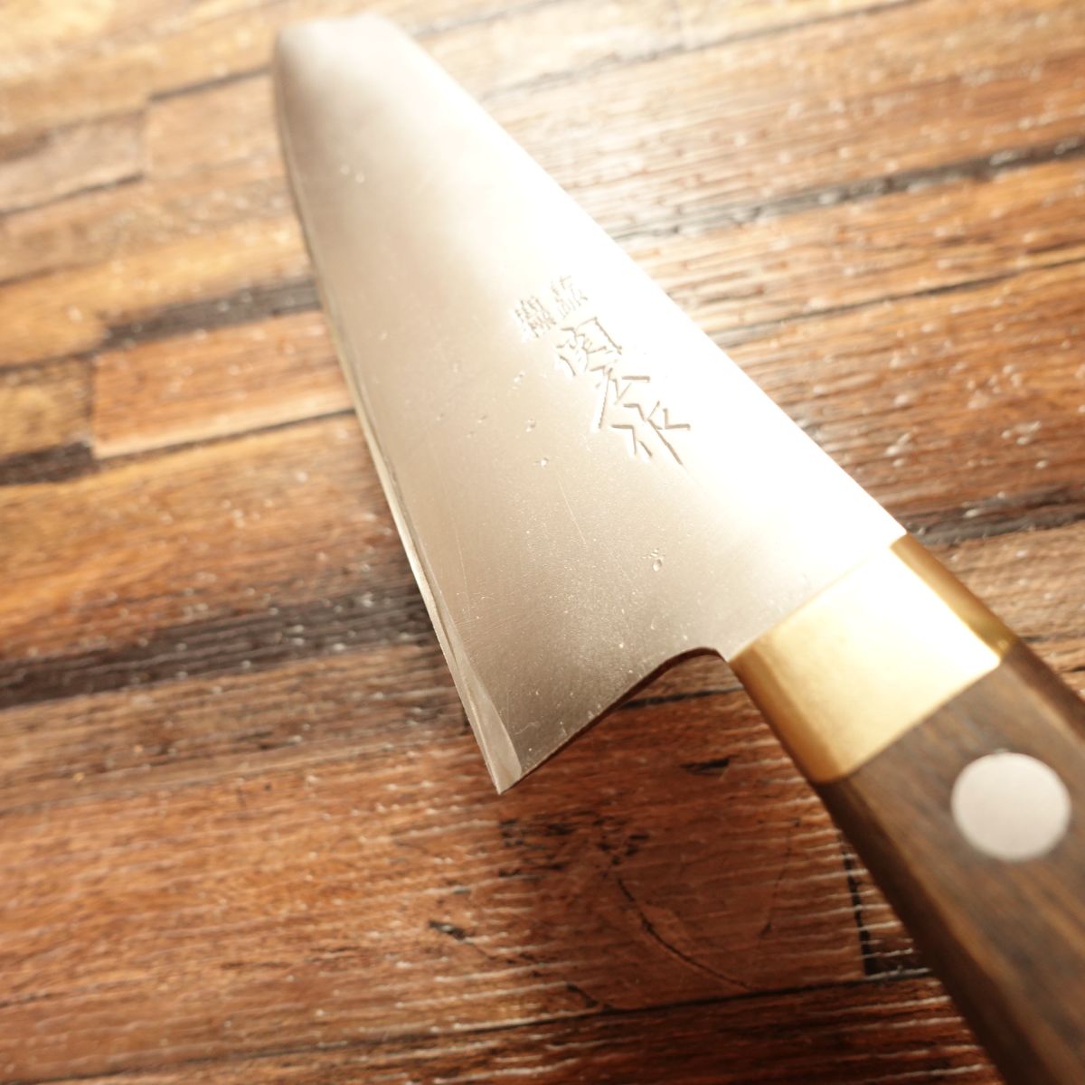 Sekihiro Santoku Knife, Sharpened, Bunka, Kiritsuke Style, Warikomi, 165mm