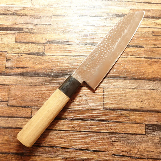 Noshu Magoroku Santoku Knife, Sharpened, Tsuchime, Koryu, 170mm