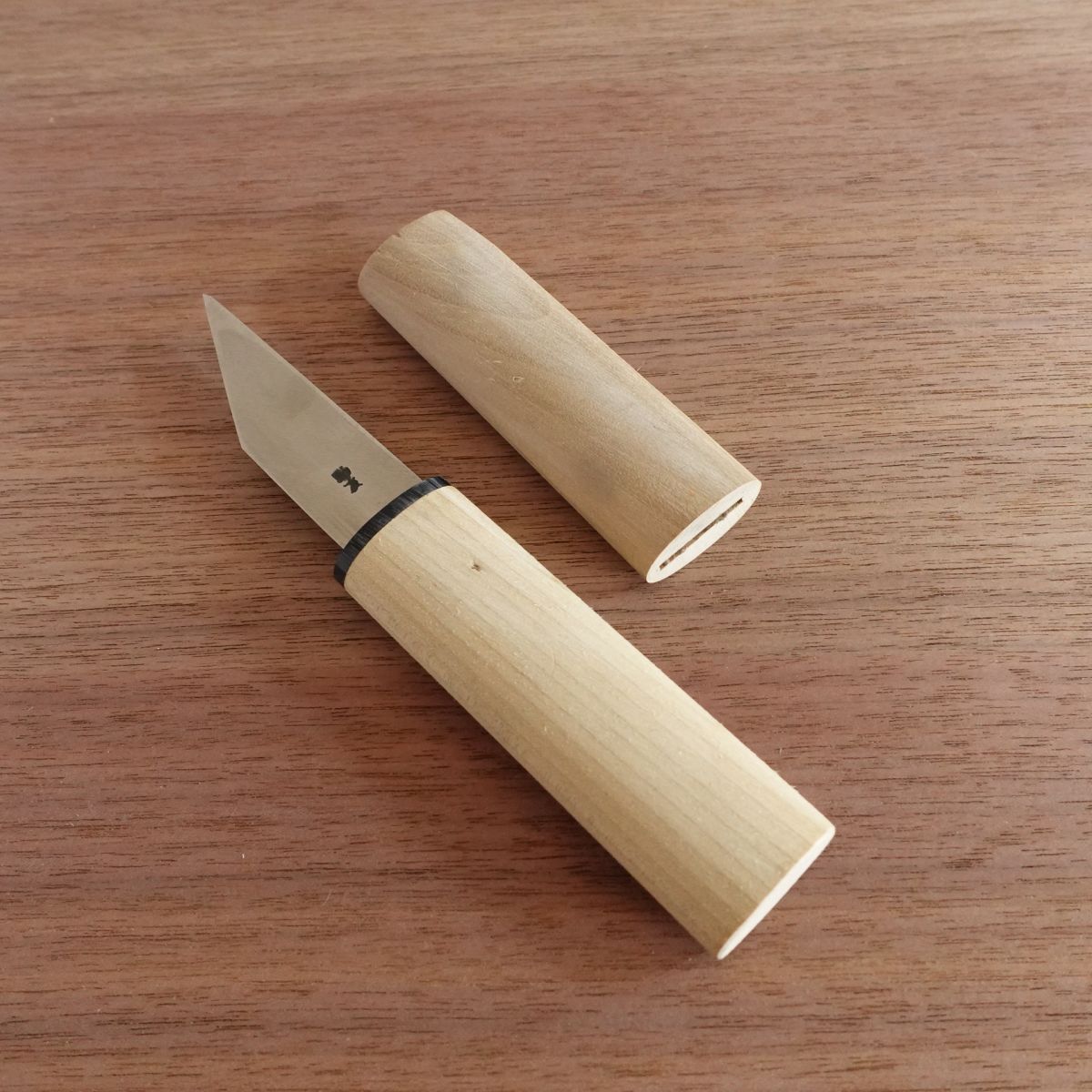 Suketomo Kiridashi Knife, Sharpened, Floral Knife, Ikebana Tool, Hagane Steel, Wooden Sheath, 75mm