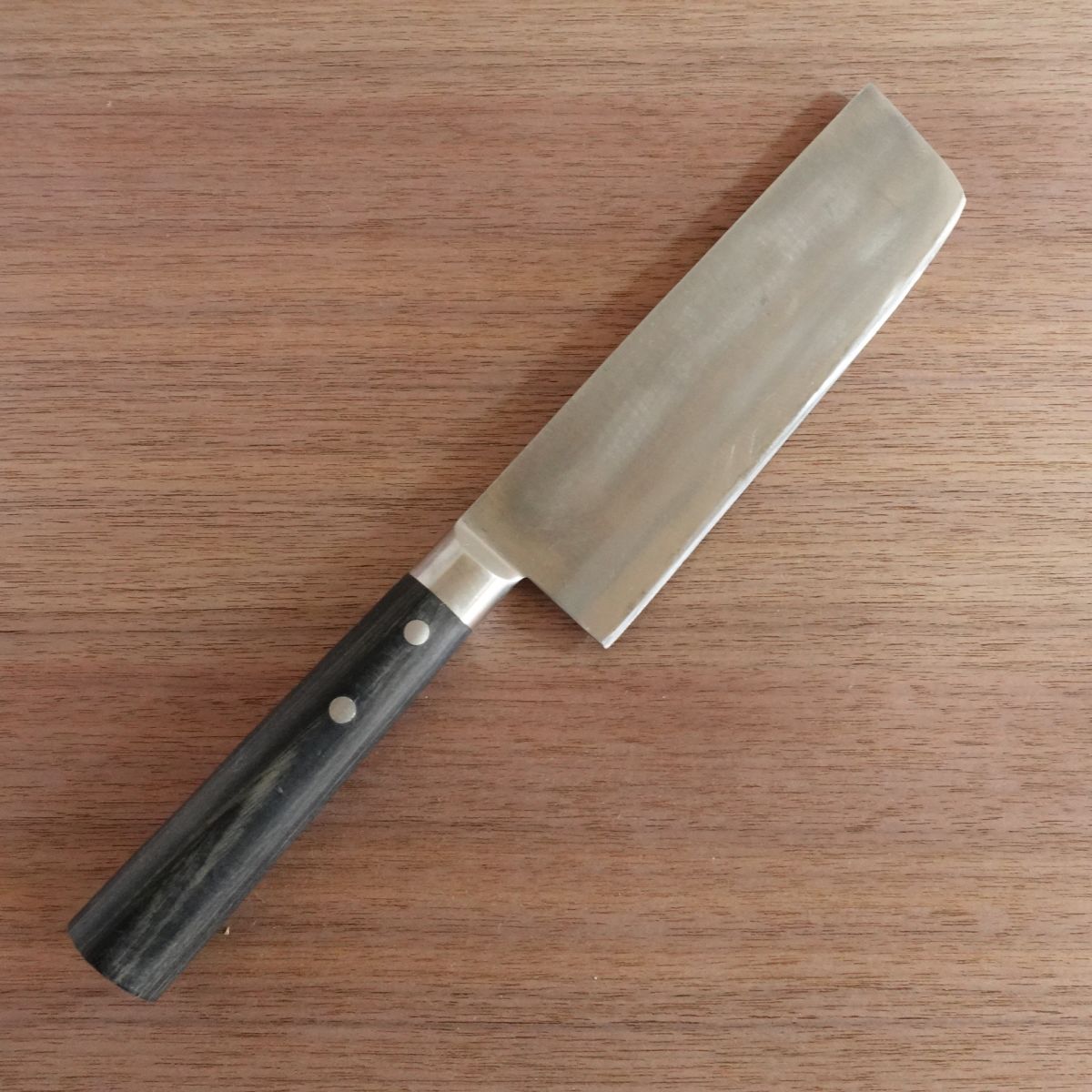 Sumidagawa Nakiri Knife, Sharpened, Hon-Warikomi, NS-65 DP Treatment, 155mm