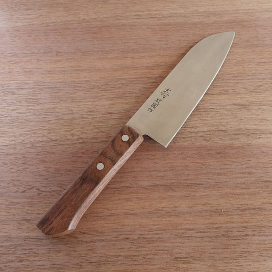 Kotobuki Santoku Knife, Sharpened, Narikuni, Stainless Steel, Nearly Unused Stored Item, 165mm