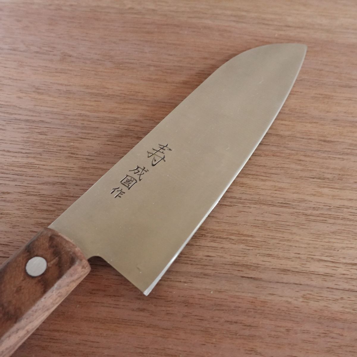 Kotobuki Santoku Knife, Sharpened, Narikuni, Stainless Steel, Nearly Unused Stored Item, 165mm