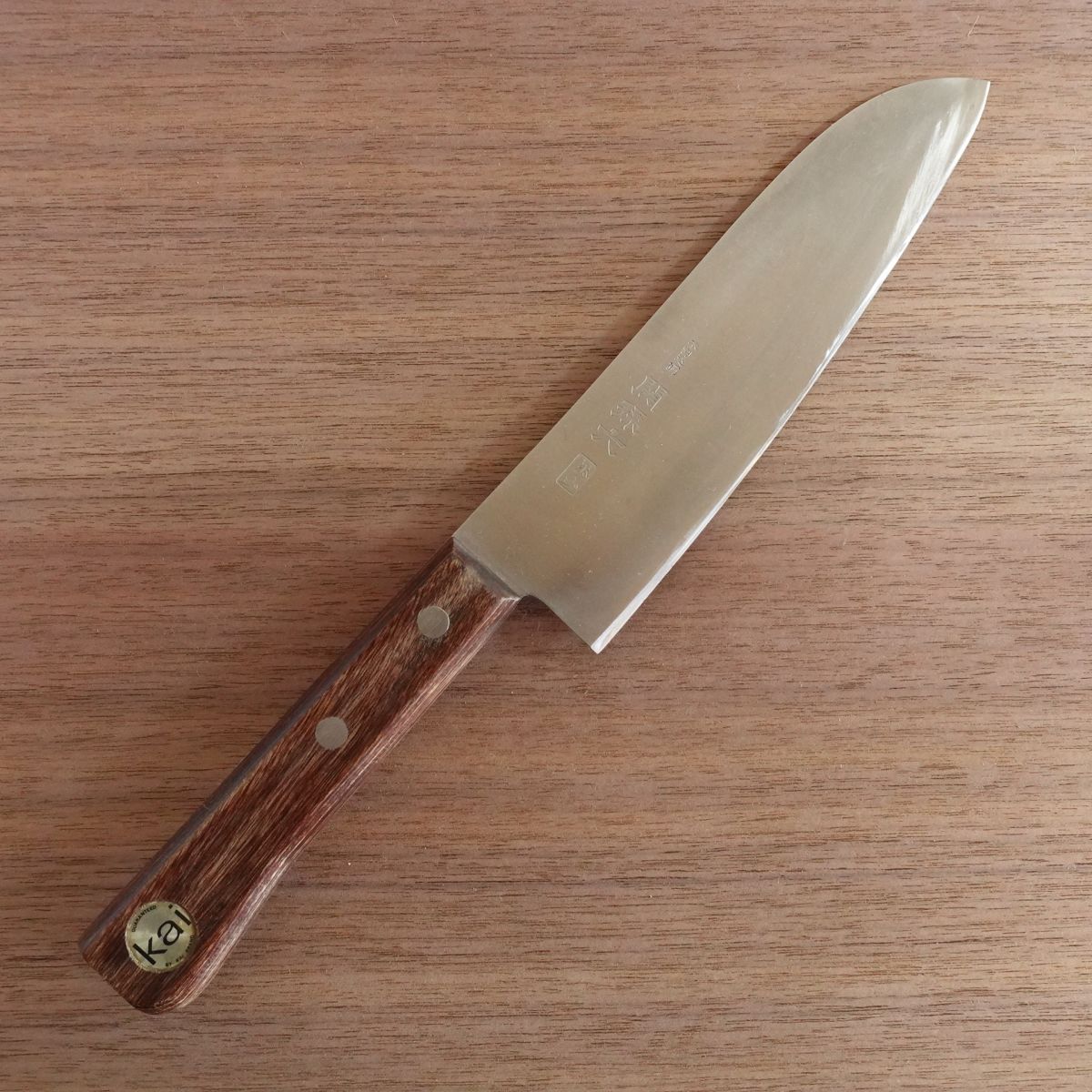 Seki Magoroku Santoku Knife, Sharpened, Hon-Warikomi Momoyama, Kai Corporation, 170mm