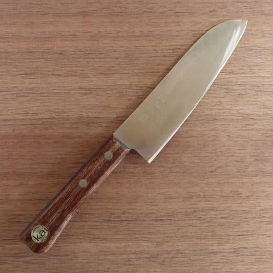 Seki Magoroku Santoku Knife, Sharpened, Hon-Warikomi Momoyama, Kai Corporation, 170mm
