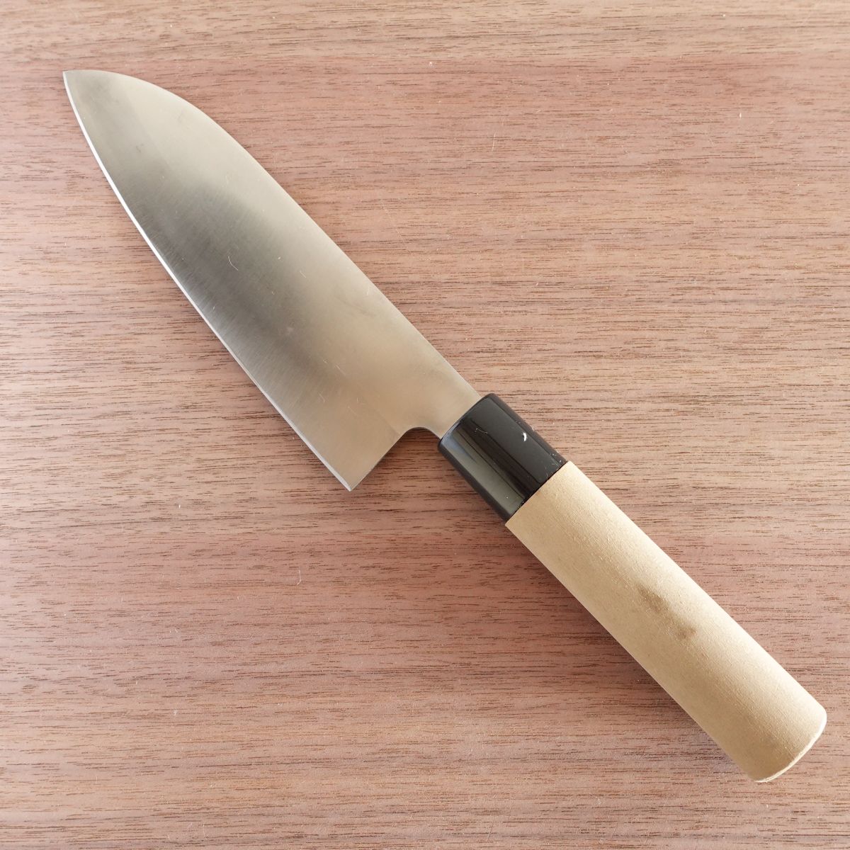 Echigo Tamasaburo Santoku Knife, Sharpened, Stainless Steel, Universal Hatsu-yo, Sticker Attached, 170mm