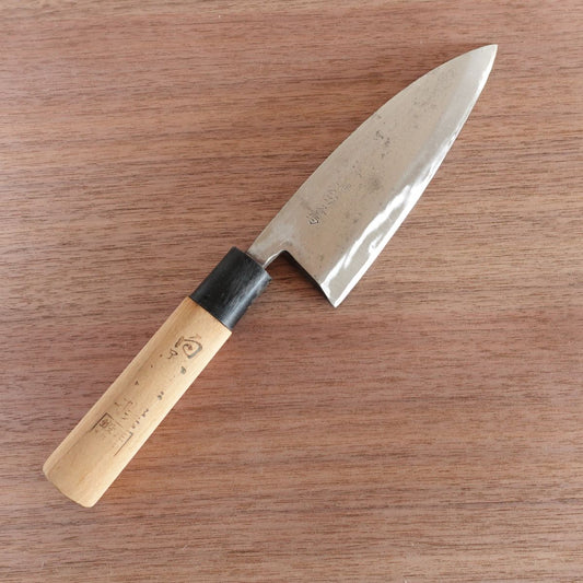 Shirasagi Deba Knife, Sharpened, Crown Shirasagi, Hagane Steel, Single Bevel, 155mm