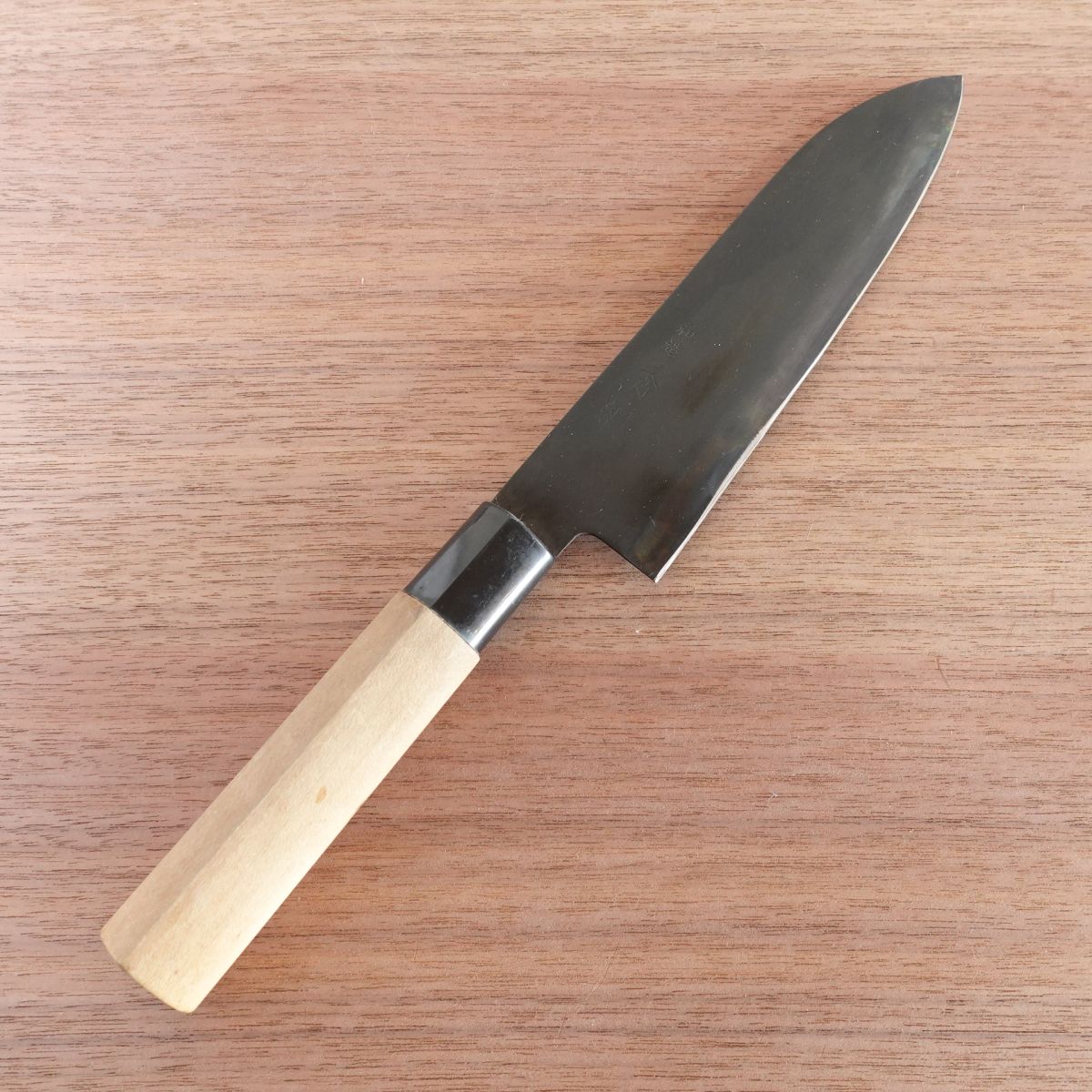 [HYPER REBORN] Hidetsuna Wa-Santoku Knife, Sharpened, Black Oxide Finish, All-Purpose Knife, 165mm