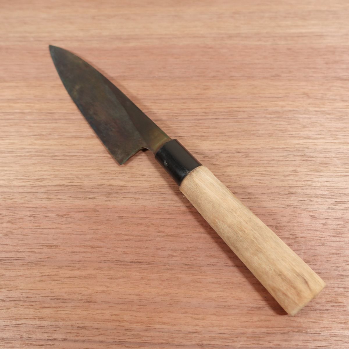 [HYPER REBORN] Mantetsu Funayuki Knife, Sharpened, Black Oxide Finish, Slim Deba, Thin Profile, Carbon Steel, Single Bevel, 160mm