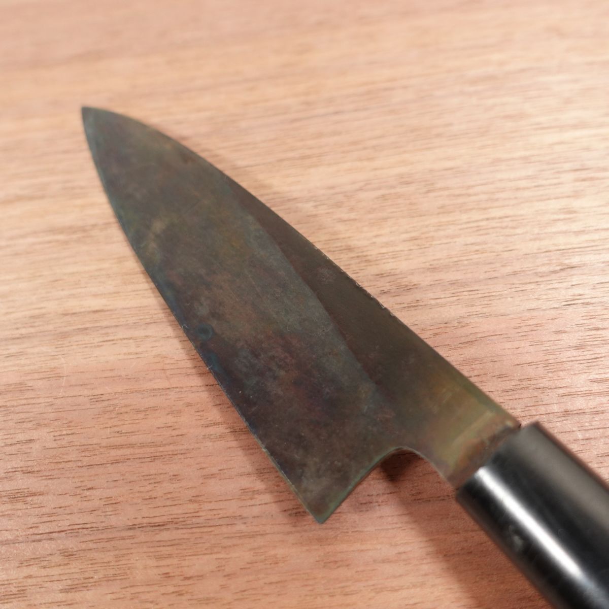 [HYPER REBORN] Mantetsu Funayuki Knife, Sharpened, Black Oxide Finish, Slim Deba, Thin Profile, Carbon Steel, Single Bevel, 160mm