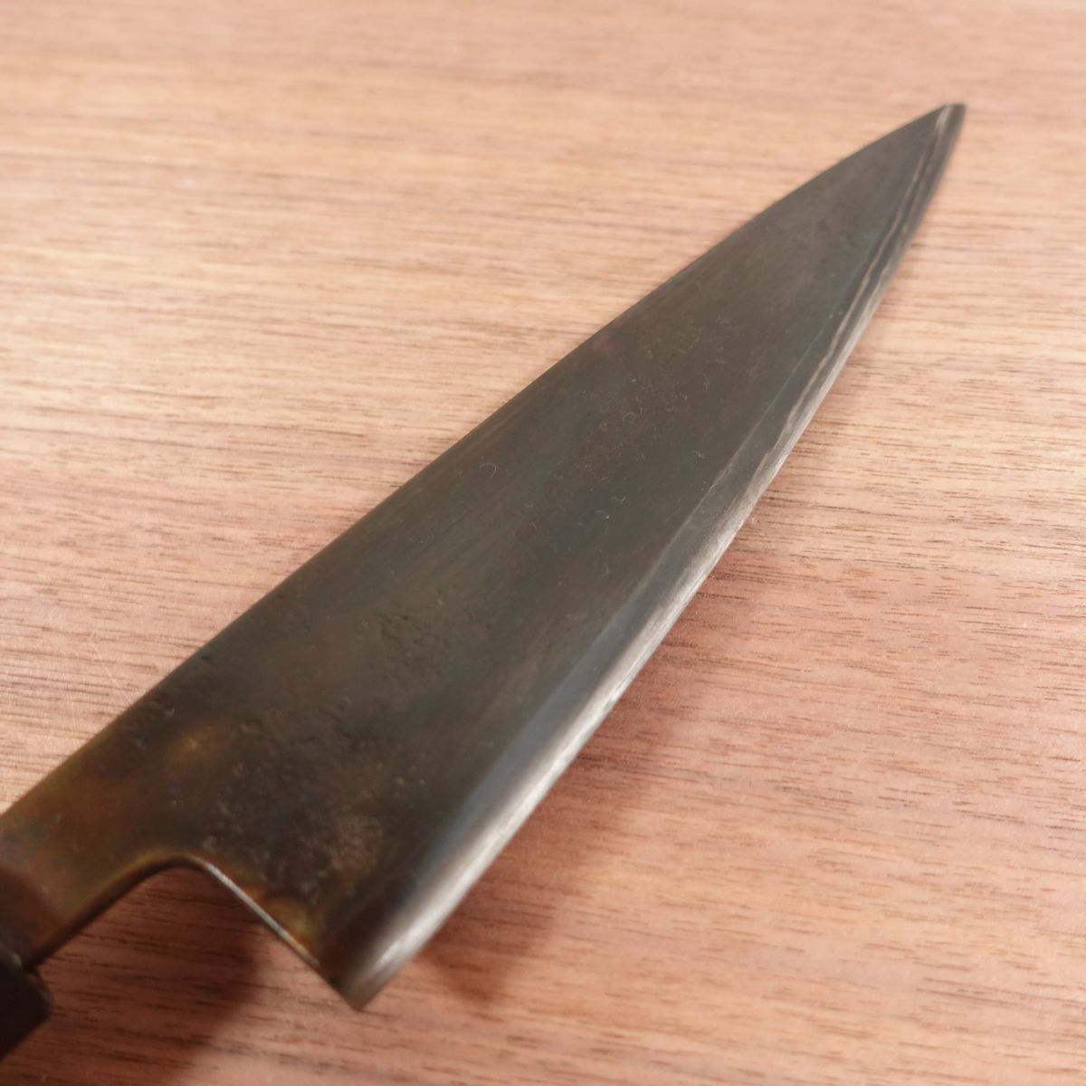 [HYPER REBORN] Tsukiji Masamoto Mioroshi Knife, Sharpened, Octagonal Water Buffalo Handle, Black Oxide Finish, Deba Knife, Wa-Gyuto, Single Bevel, 215mm