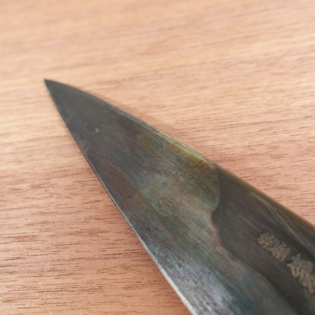 [HYPER REBORN] Tsukiji Masamoto Mioroshi Knife, Sharpened, Octagonal Water Buffalo Handle, Black Oxide Finish, Deba Knife, Wa-Gyuto, Single Bevel, 215mm