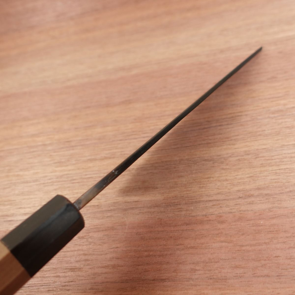 [HYPER REBORN] Tsukiji Masamoto Mioroshi Knife, Sharpened, Octagonal Water Buffalo Handle, Black Oxide Finish, Deba Knife, Wa-Gyuto, Single Bevel, 215mm