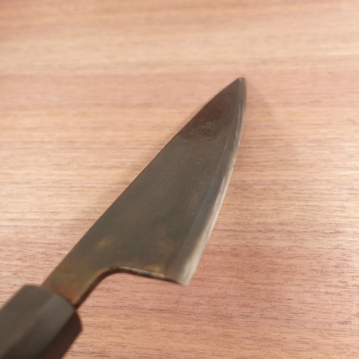 [HYPER REBORN] Tsukiji Masamoto Mioroshi Knife, Sharpened, Octagonal Water Buffalo Handle, Black Oxide Finish, Deba Knife, Wa-Gyuto, Single Bevel, 215mm