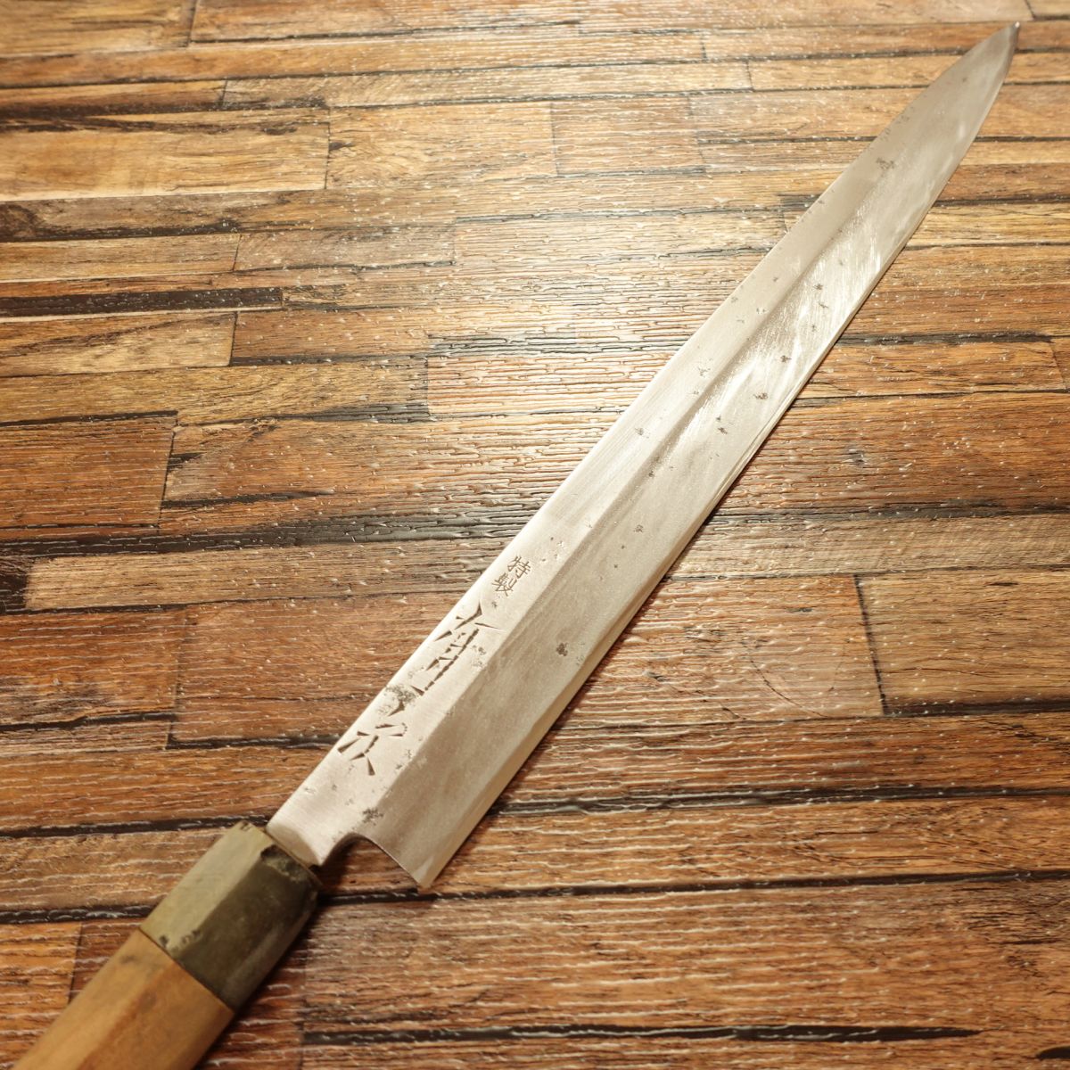 Aritsugu Yanagiba Knife, Sharpened, Water Buffalo Handle, Sashimi Knife, Special Edition, 360mm