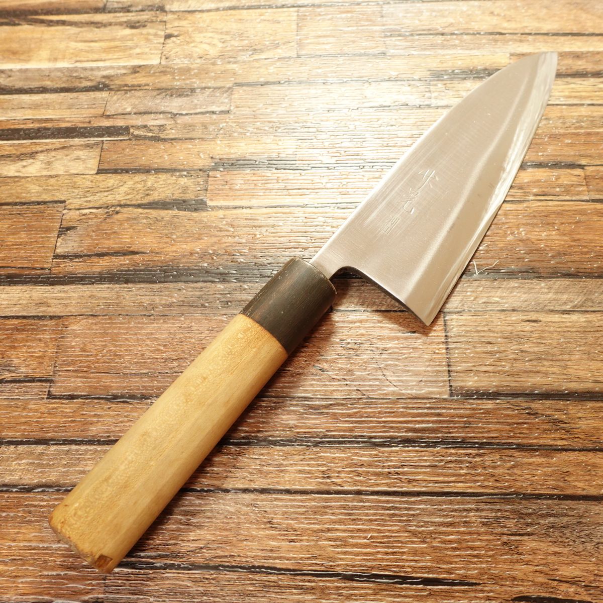Takeaki Deba Knife, Sharpened, Water Buffalo Handle, Thick Blade, Betsuuchi, Hagane Steel, Single Bevel, 170mm