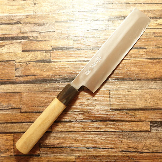 Takeaki Usuba Knife, Sharpened, Water Buffalo Handle, Single Bevel, Vegetable Knife, Katsuramuki, Betsuuchi, 180mm