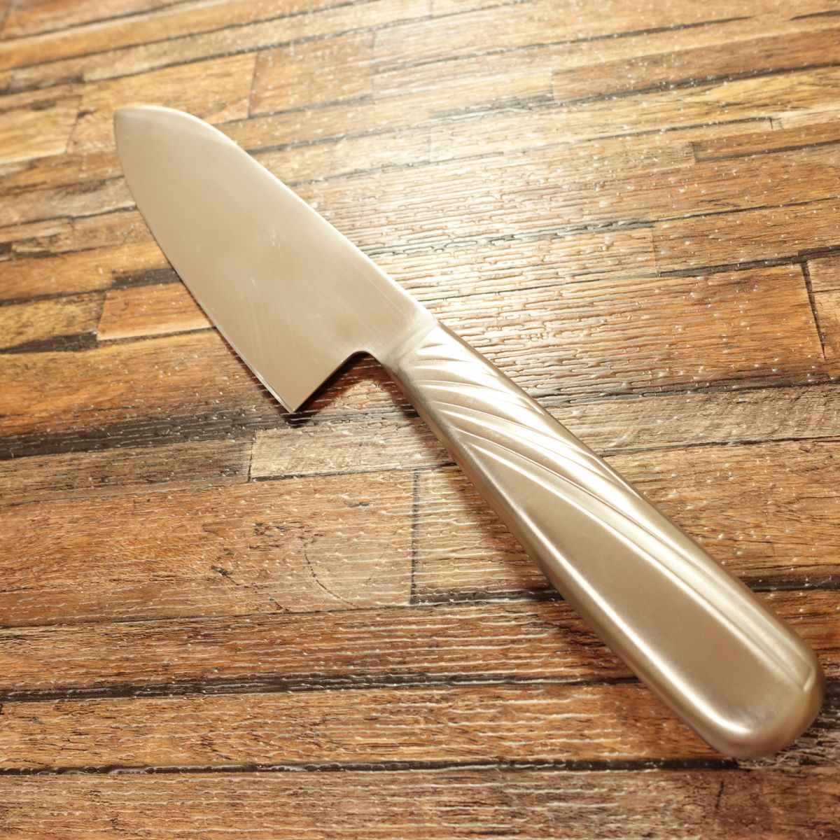 Tan Hikoaki Santoku Knife, Sharpened, All-Stainless Steel, All-Purpose Knife, 165mm