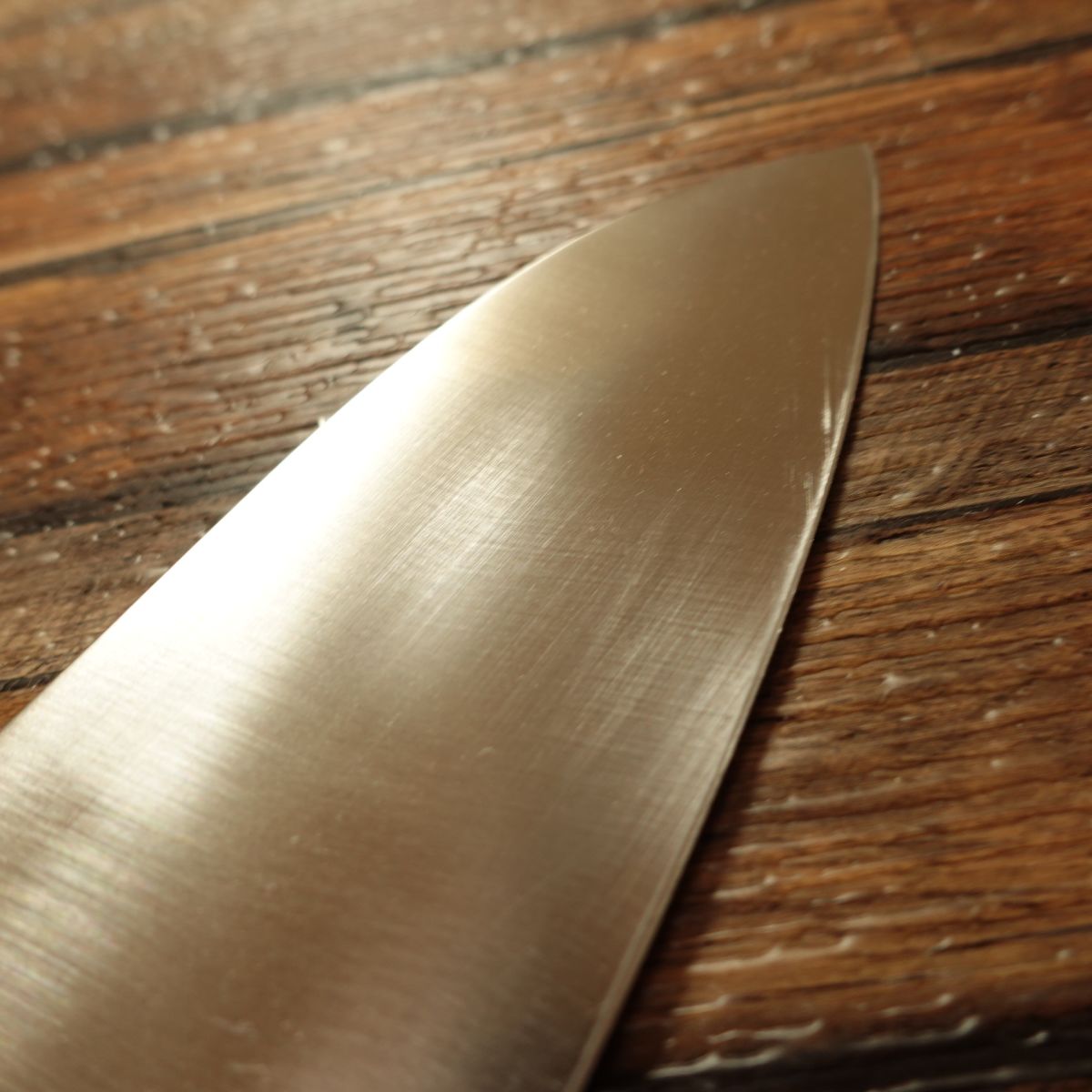 Tan Hikoaki Santoku Knife, Sharpened, All-Stainless Steel, All-Purpose Knife, 165mm