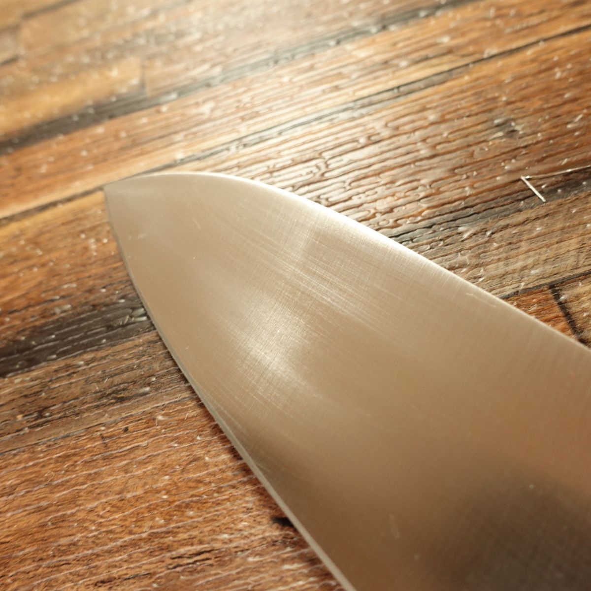 Tan Hikoaki Santoku Knife, Sharpened, All-Stainless Steel, All-Purpose Knife, 165mm