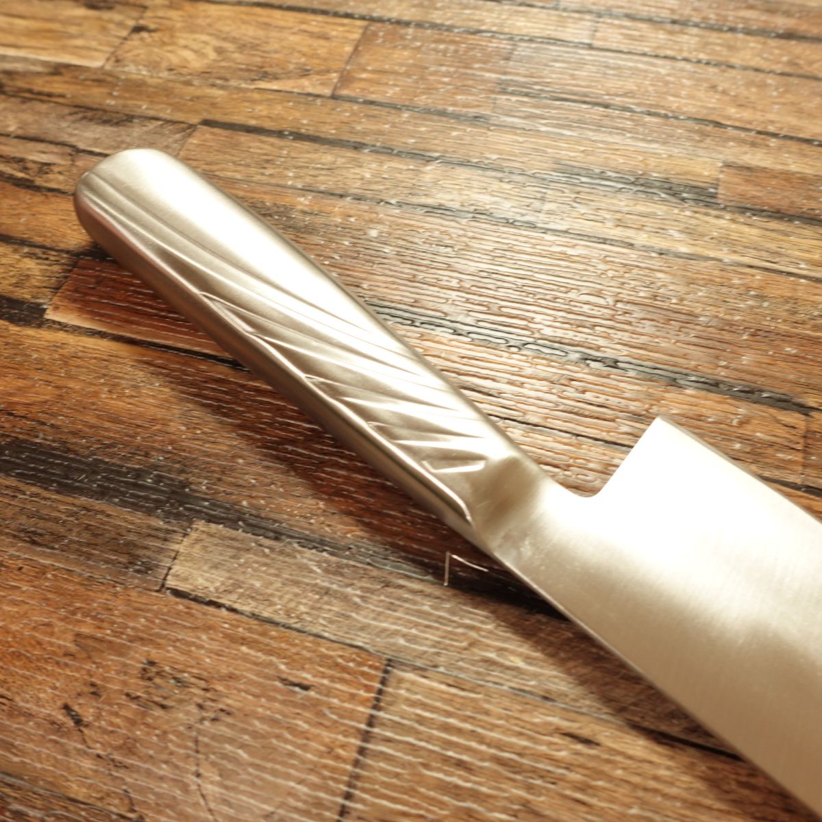 Tan Hikoaki Santoku Knife, Sharpened, All-Stainless Steel, All-Purpose Knife, 165mm