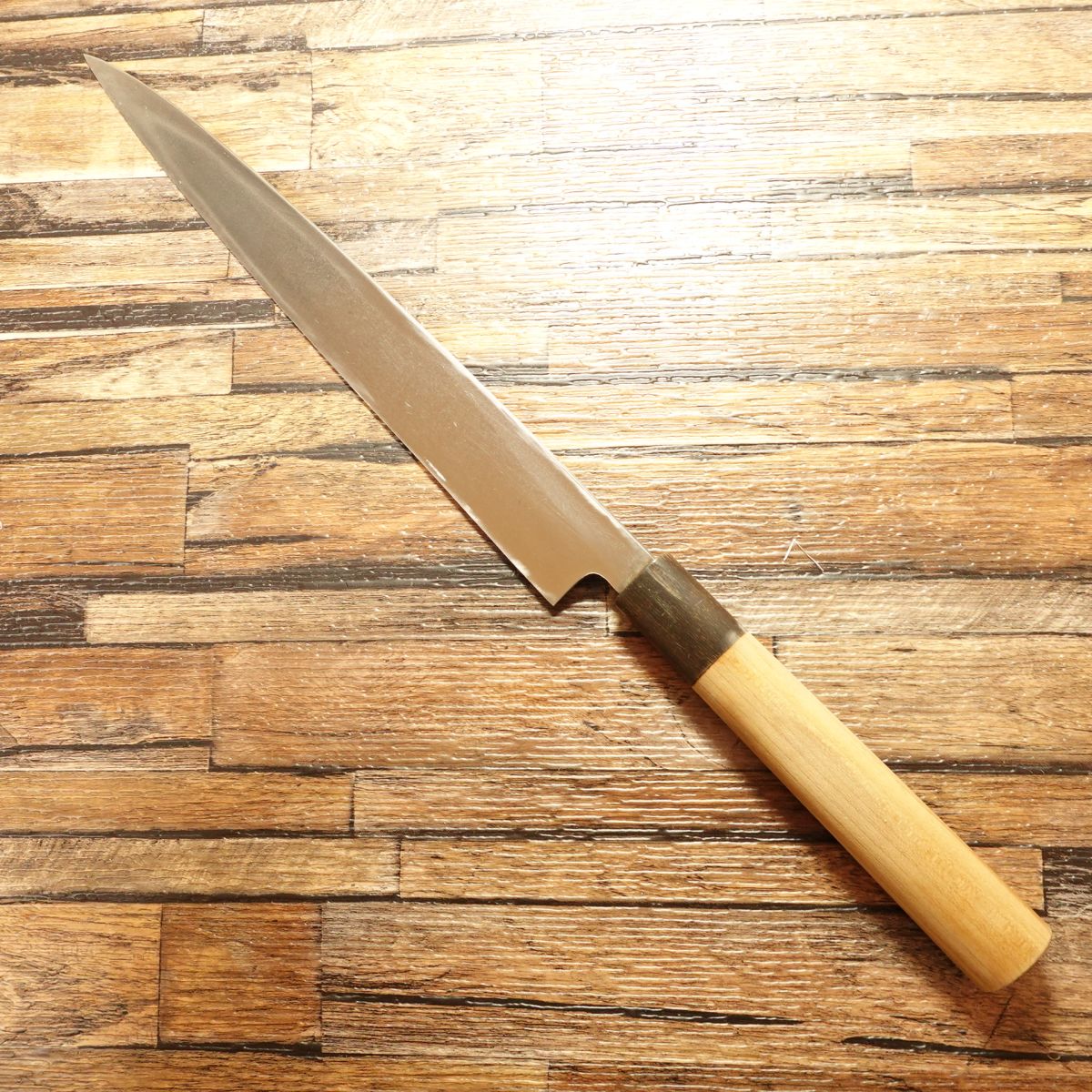 Takeaki Yanagiba Knife, Sharpened, Water Buffalo Handle, Sashimi Knife, Betsuuchi, Hagane Steel, 245mm