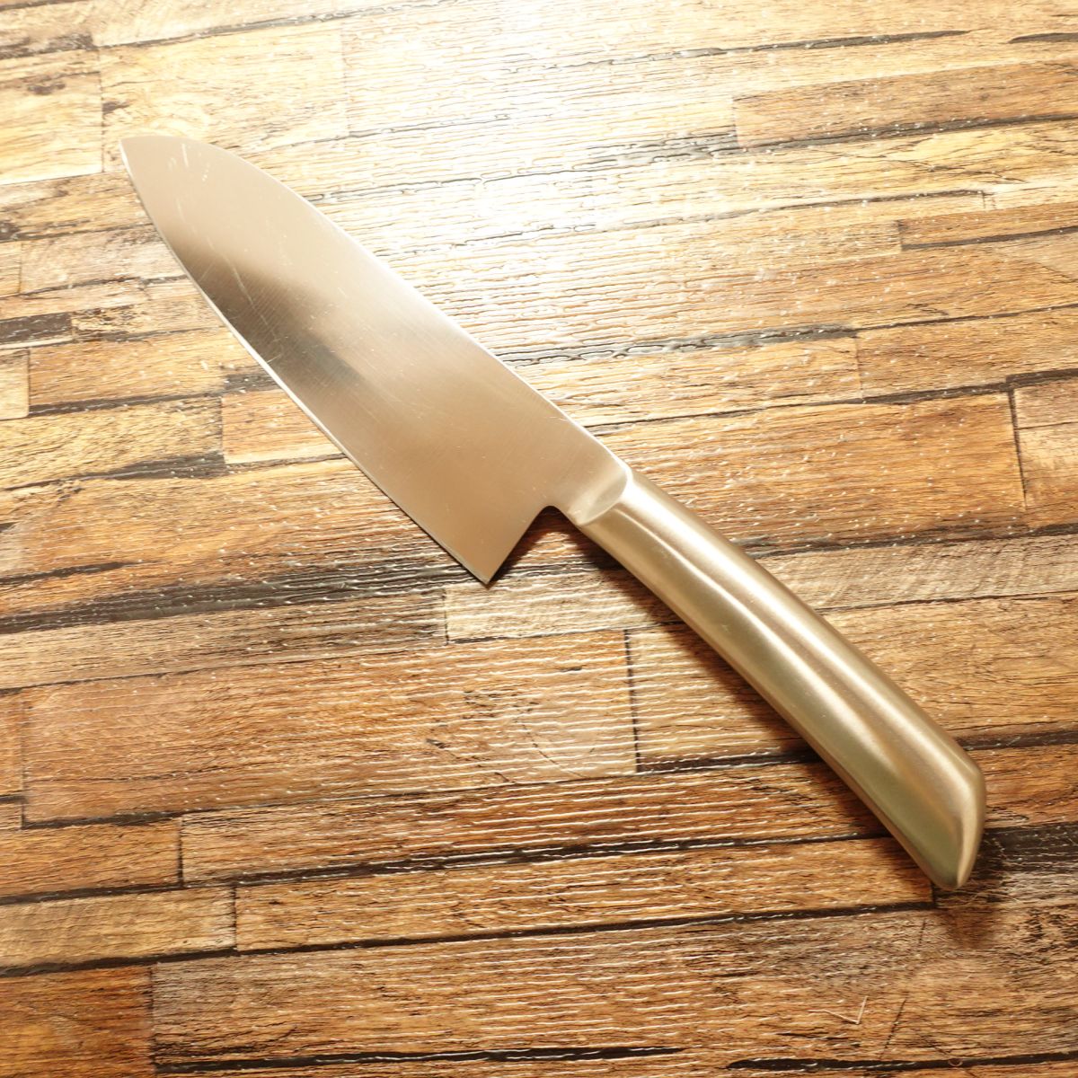 All-Stainless Santoku Knife, Sharpened, Simple Design, All-Purpose Knife, 170mm