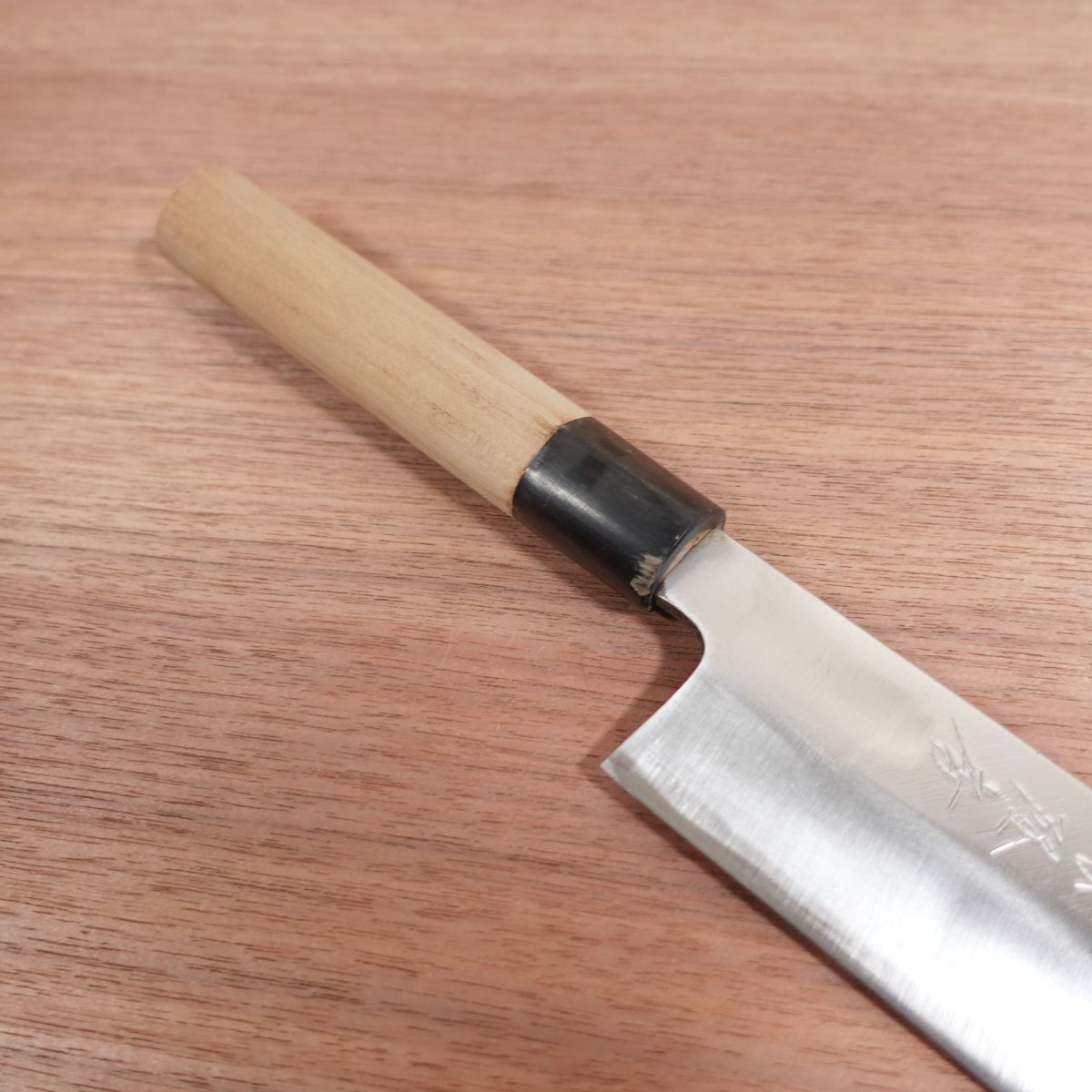 Minamoto Takafusa Usuba Knife, Sharpened, Water Buffalo Handle, Single Bevel, 180mm