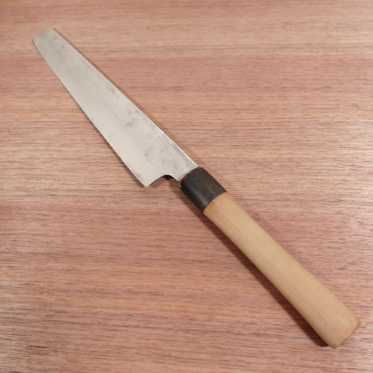 Masamoto Usuba Knife, Sharpened, Water Buffalo Handle, Single Bevel, Tapered Tip, Straight Edge Profile, 230mm
