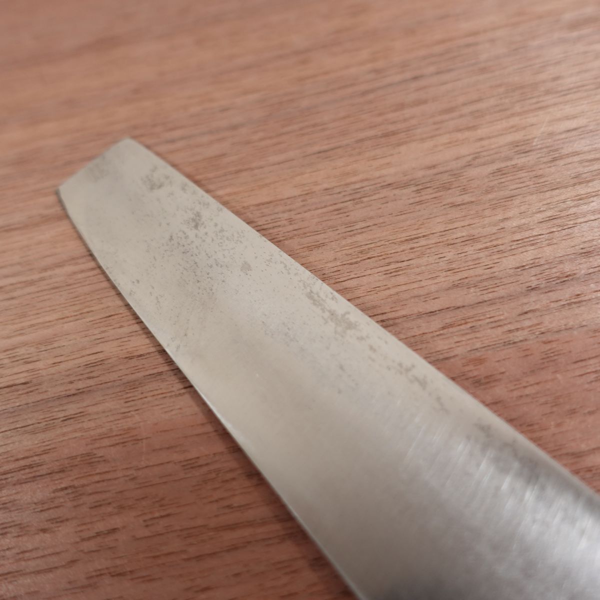 Masamoto Usuba Knife, Sharpened, Water Buffalo Handle, Single Bevel, Tapered Tip, Straight Edge Profile, 230mm