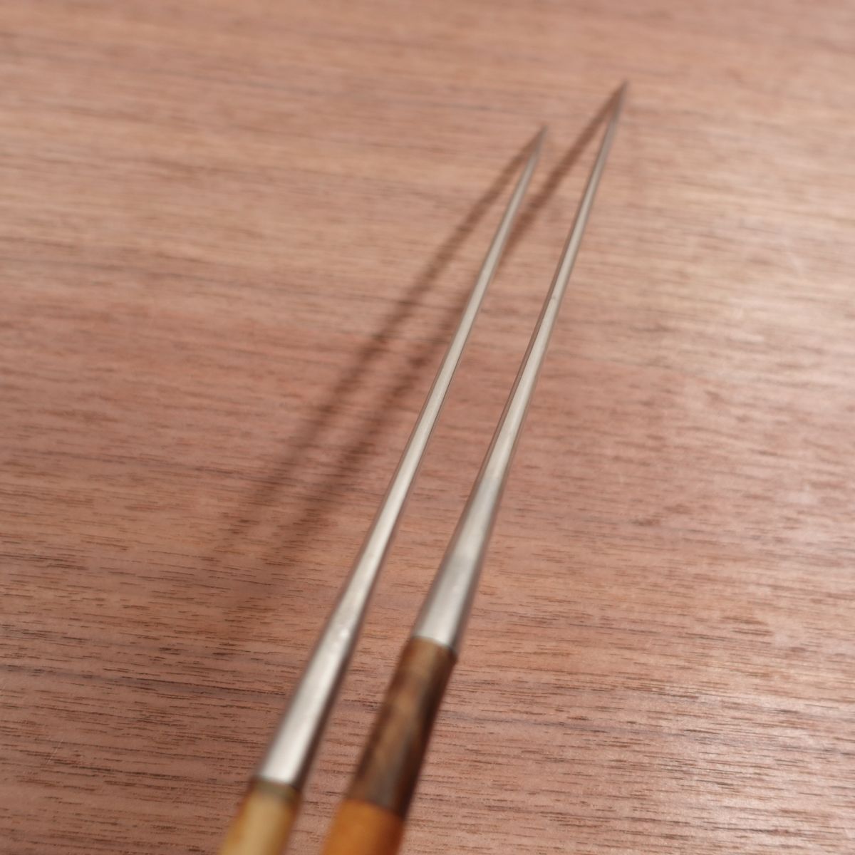 Moribashi Plating Chopsticks, Water Buffalo Ferrule, Stainless Steel, Tempura Chopsticks, 185mm