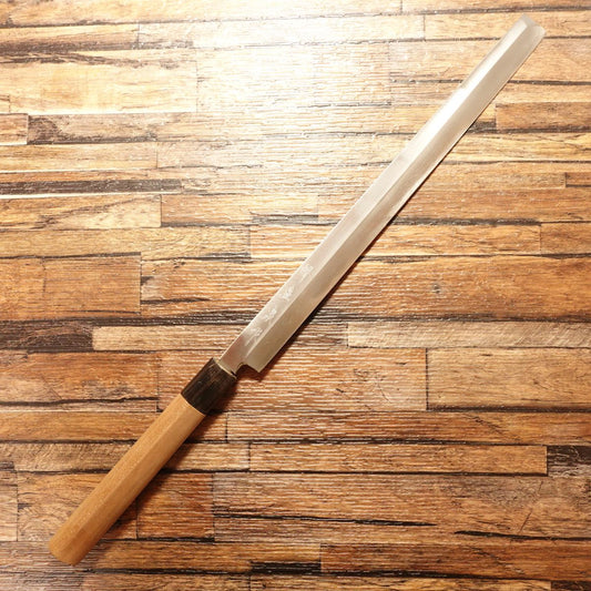Sakai Hosen Takobiki Knife, Sharpened, Water Buffalo Handle, Hagane Steel, Traditional Forging, Premium Grade, 275mm