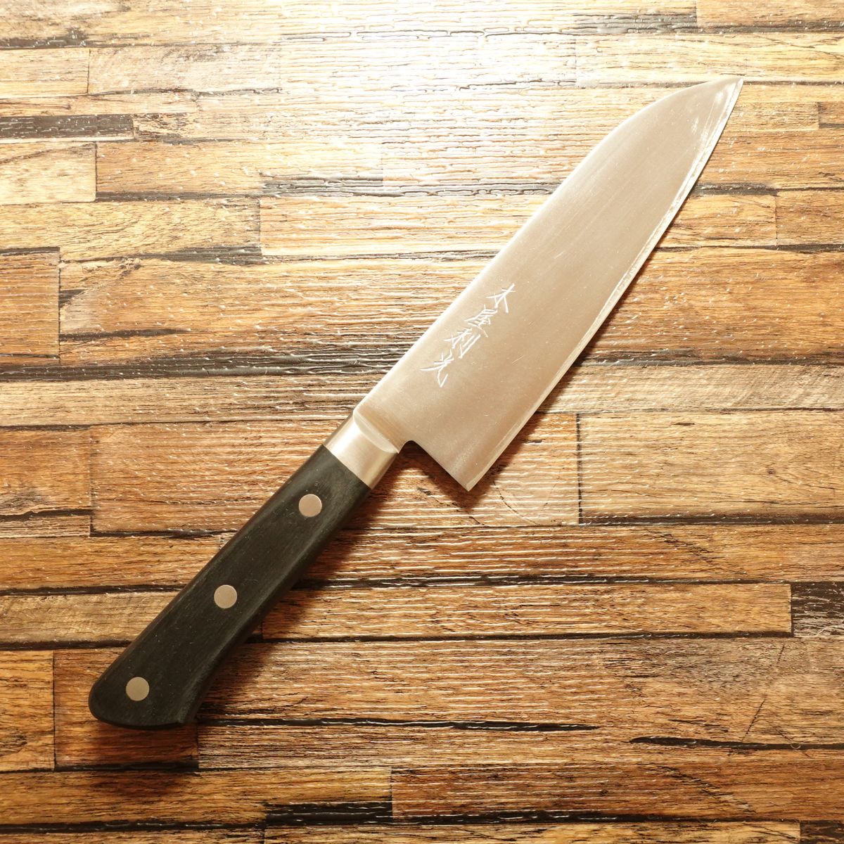 Kiya Toshimitsu Santoku Knife, Sharpened, Warikomi Steel, All-Purpose Knife, Nearly Unused, 165mm