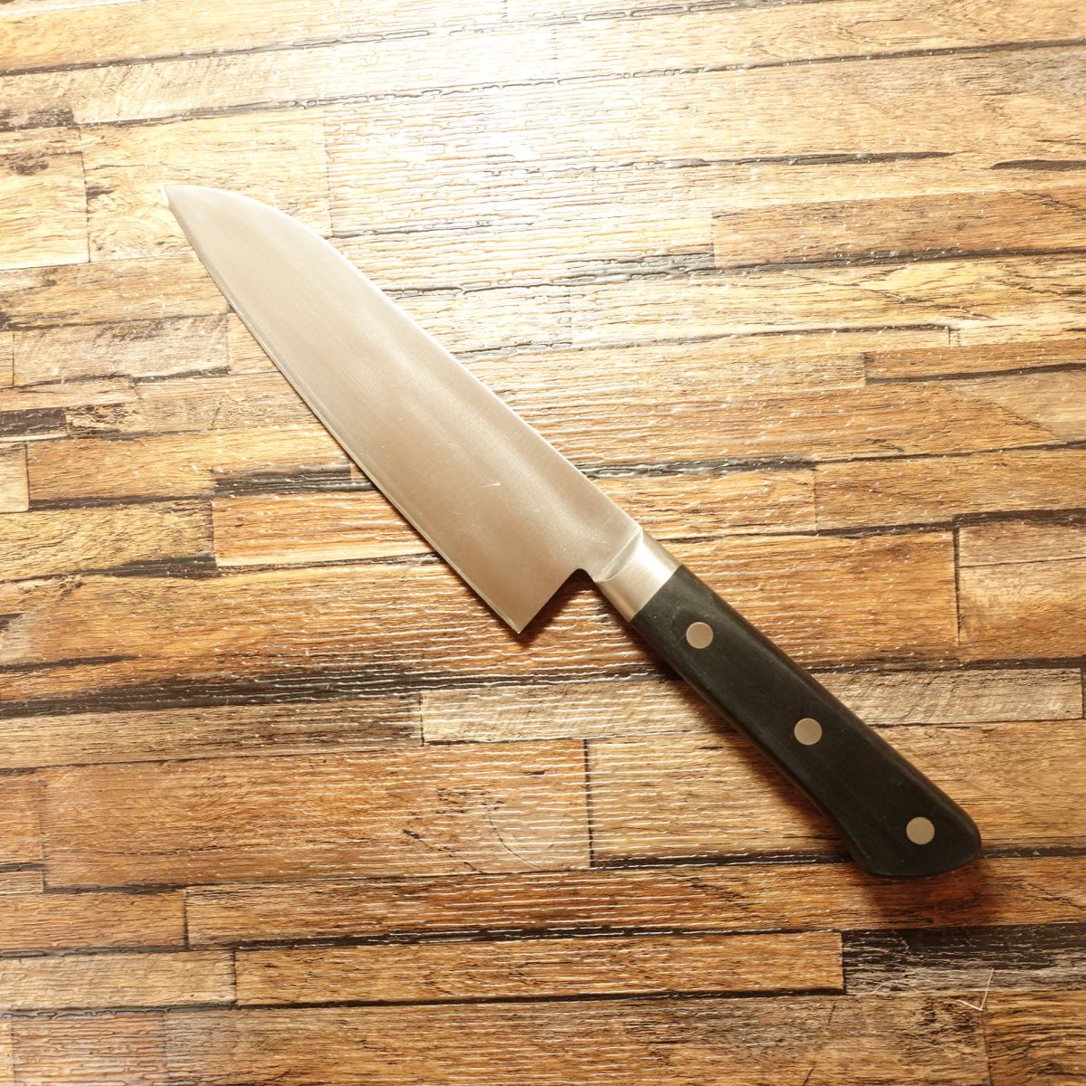 Kiya Toshimitsu Santoku Knife, Sharpened, Warikomi Steel, All-Purpose Knife, Nearly Unused, 165mm