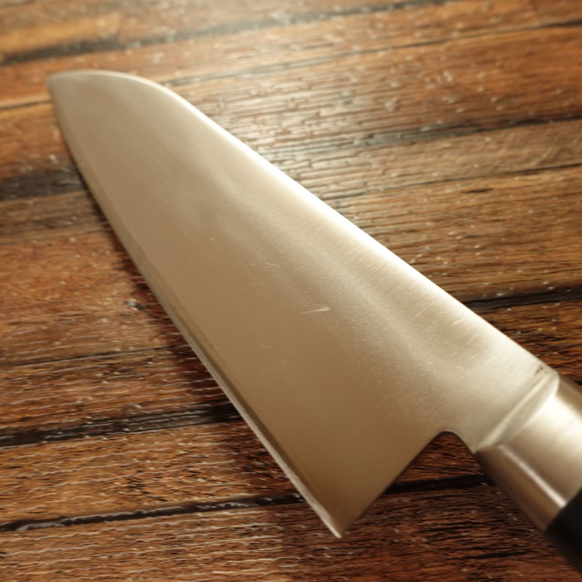 Kiya Toshimitsu Santoku Knife, Sharpened, Warikomi Steel, All-Purpose Knife, Nearly Unused, 165mm