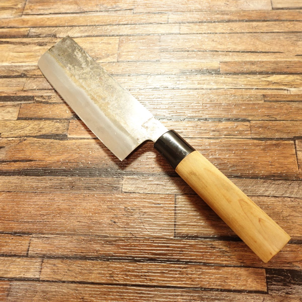 Kumofuji Nakiri Knife, Sharpened, Kurouchi Finish, Double Bevel, Vegetable Knife, Special Selection, 160mm