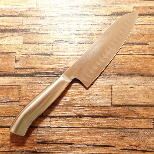 PREMIO Santoku Knife, Sharpened, Yaxell, All-Purpose Knife, Dimpled Blade, All-Stainless Steel, 170mm