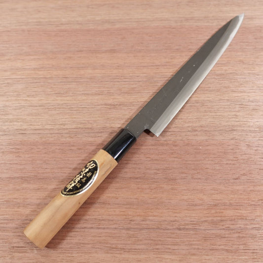 Kumofuji Yanagiba Knife, Sharpened, Kurouchi Finish, Double Bevel, Sashimi Knife, Special Selection, Sticker Attached, Nearly Unused, 210mm