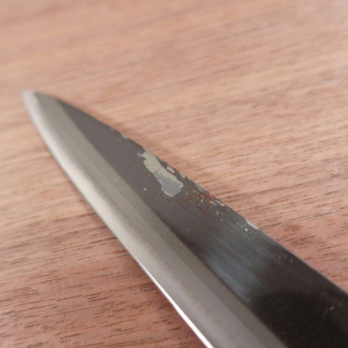 Kumofuji Yanagiba Knife, Sharpened, Kurouchi Finish, Double Bevel, Sashimi Knife, Special Selection, Sticker Attached, Nearly Unused, 210mm