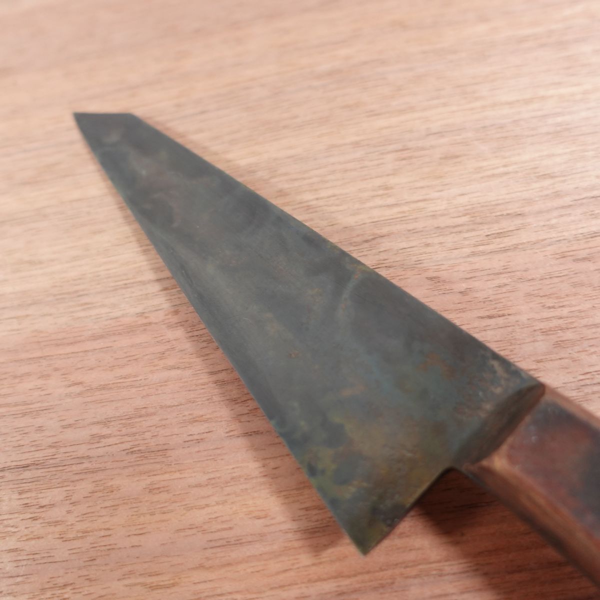 [HYPER REBORN] Honesuki Knife, Sharpened, Black Oxide Finish, Thick Blade, Sturdy, Single Bevel, Carbon Steel, Unbranded, 180mm