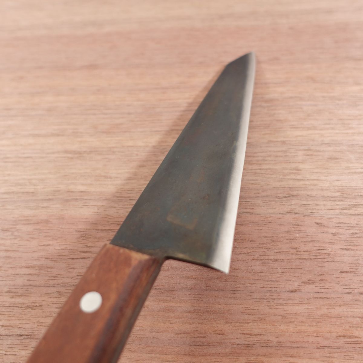 [HYPER REBORN] Honesuki Knife, Sharpened, Black Oxide Finish, Thick Blade, Sturdy, Single Bevel, Carbon Steel, Unbranded, 180mm