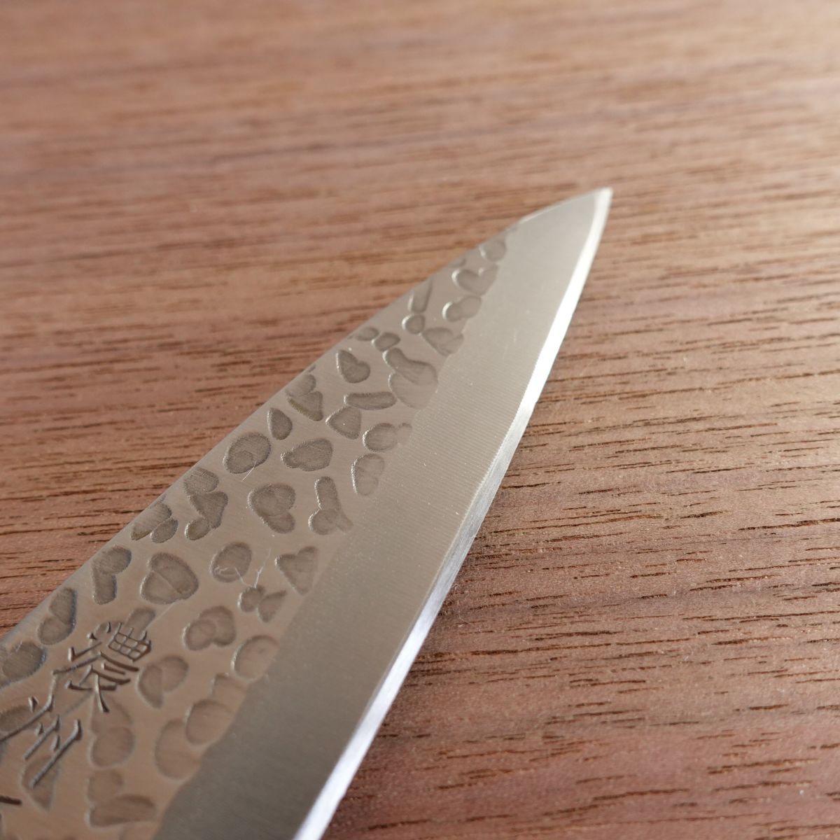 Noshu Magoroku Petty Knife, Sharpened, Koryu, Tsuchime Hammered Pattern, Stainless Steel, 125mm