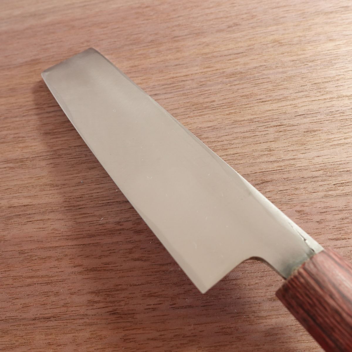 Composite Stainless Steel Forged Usuba Knife, Sharpened, Custom Work, Red Ferrule, 180mm