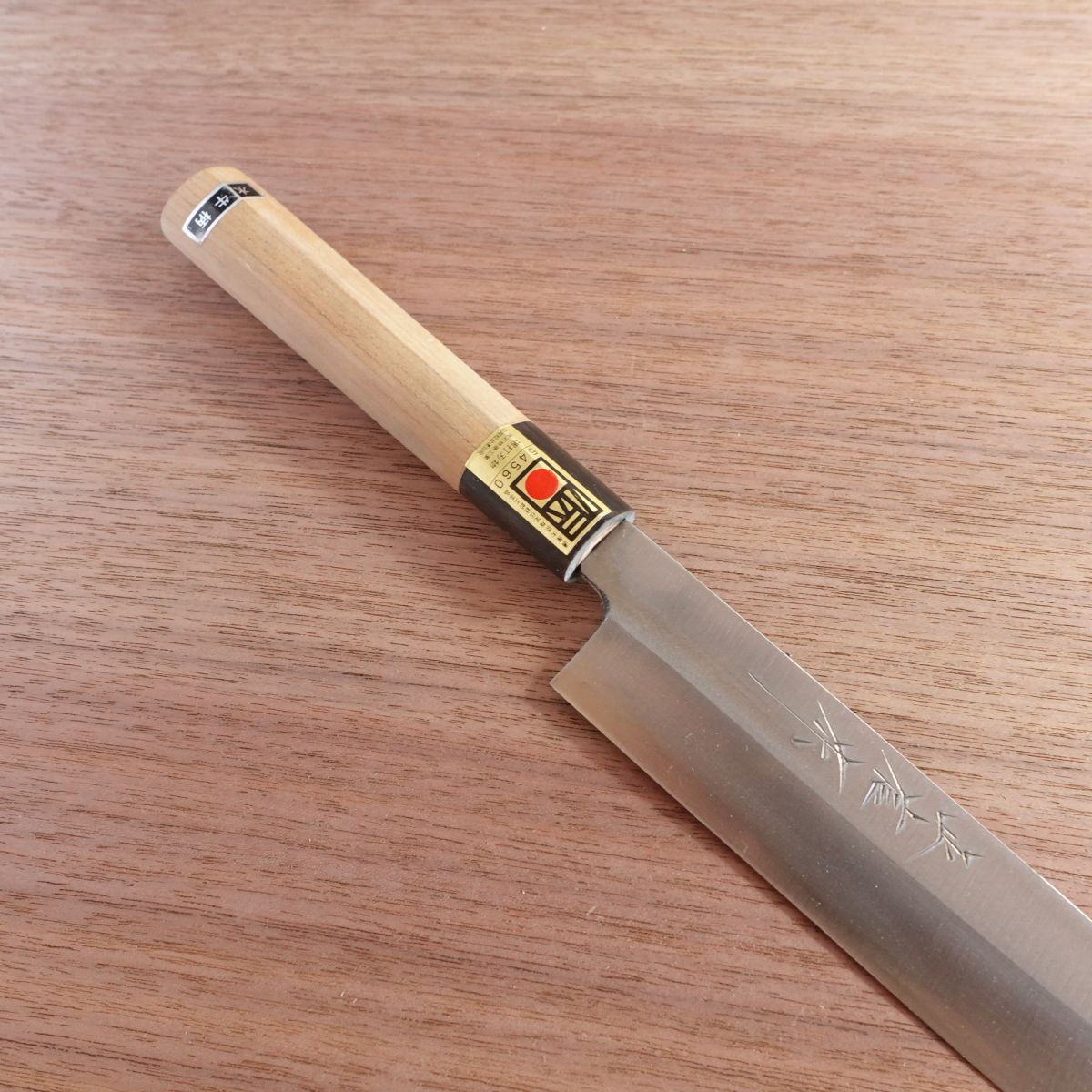 Masanobu Yanagiba Knife, Sharpened, Water Buffalo Handle, Sashimi Knife, Sakai Forged, 215mm